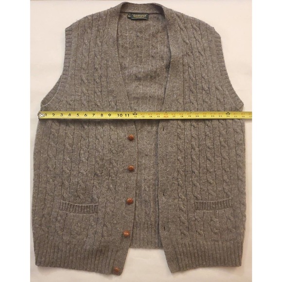 Vintage Greenwich 100% Shetland Wool ~ Gray Cardigan Sz 2XLT Fishermen Knit - Picture 7 of 9